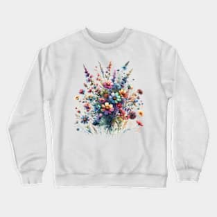 Bouquet Of Flowers In Watercolor Crewneck Sweatshirt